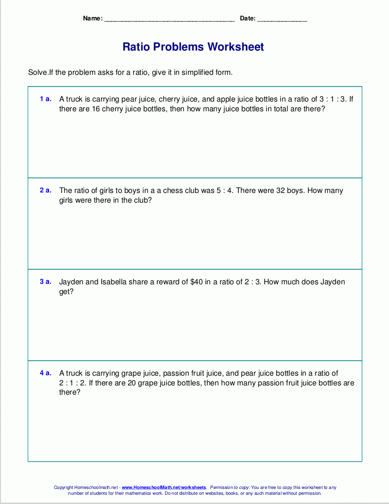 Free Worksheets For Ratio Word Problems Free Worksheets For Ratio Word Problems
