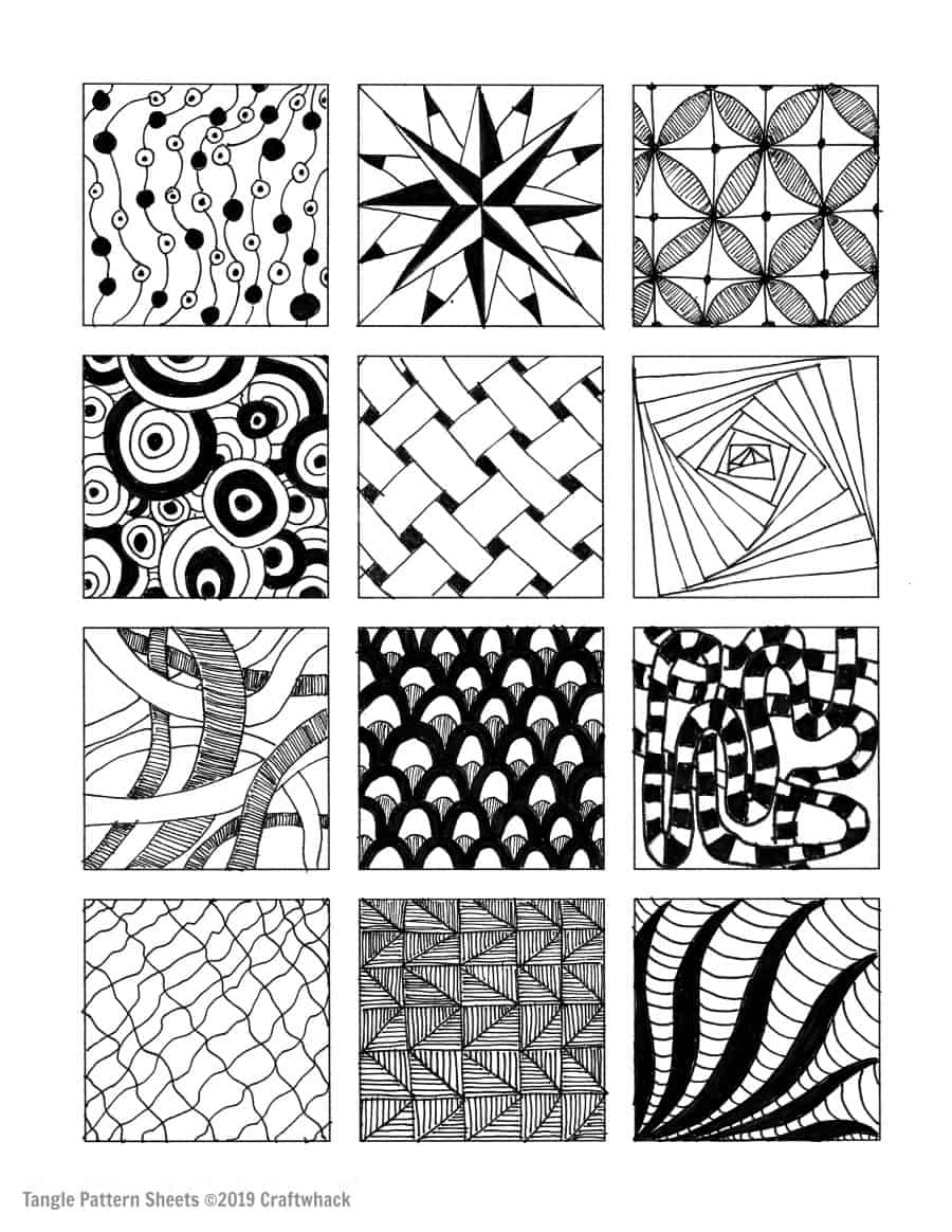 Free Zentangle Patterns Worksheet Download Free Zentangle Patterns Worksheet Png Images Free Worksheets On Clipart Library