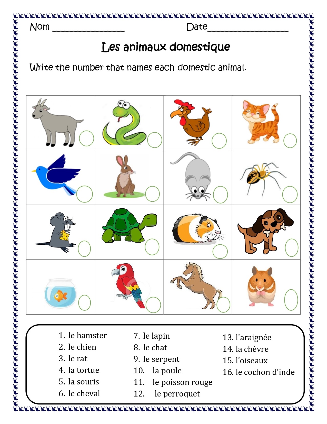 French Animals Les Animaux Distance Learning Worksheets