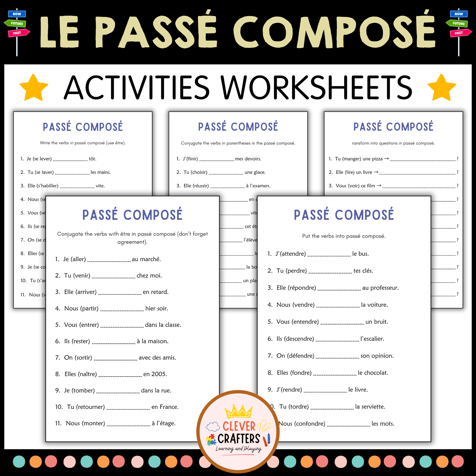 French Pass Compos Grammar Worksheets Pass Compos Exercices Imprimer Made By Teachers French Pass Compos Grammar Worksheets Pass Compos Exercices Imprimer Made By Teachers