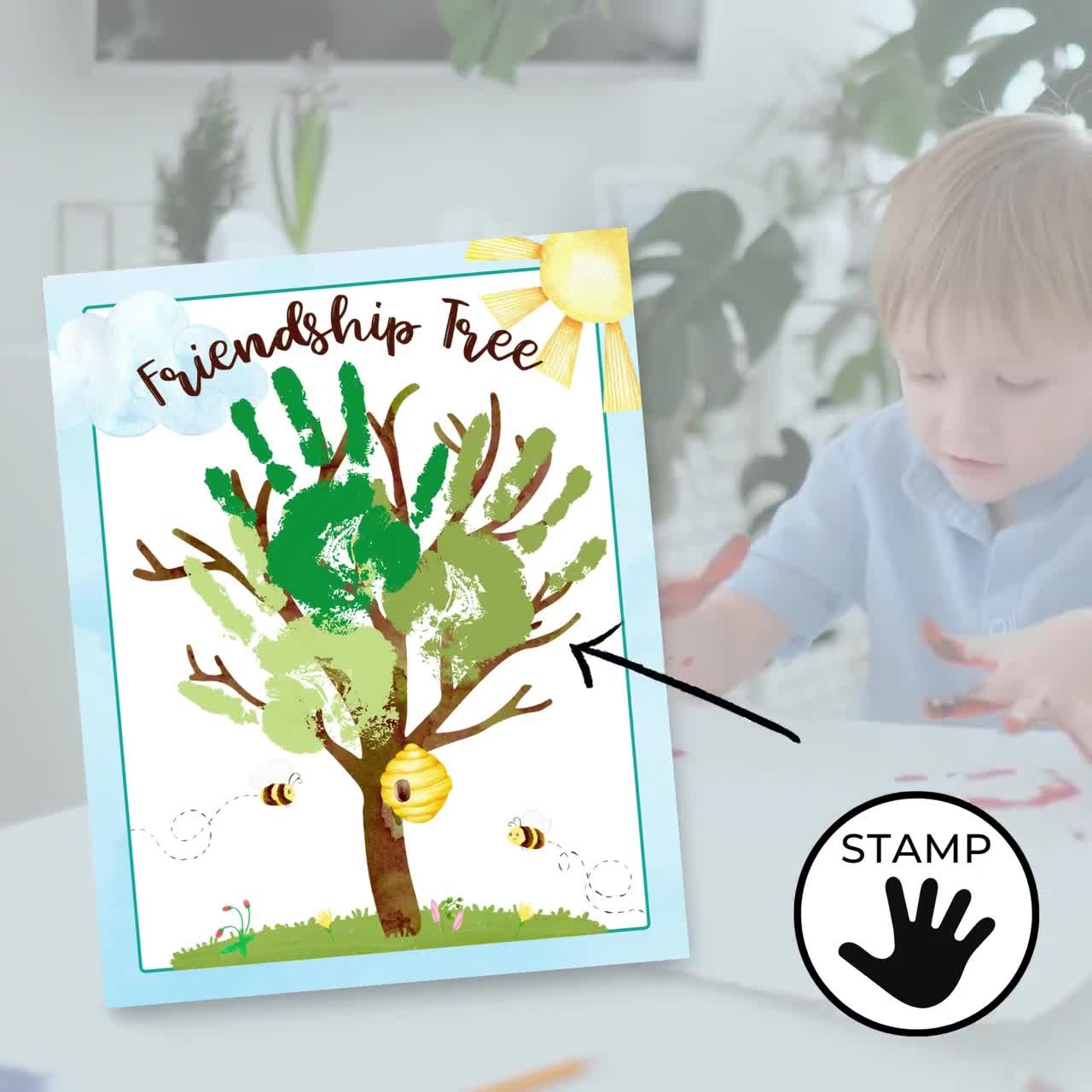 Friendship Gifts Kids DIY Activities For Kids Preschool Handprint Art Tree Daycare Craft Printable Friendship Theme Day Proverbs 17 17