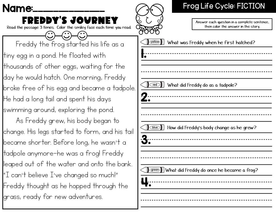 Frog Life Cycle Fiction And Nonfiction Reading Passages With Text Evidence Teaching Second Grade