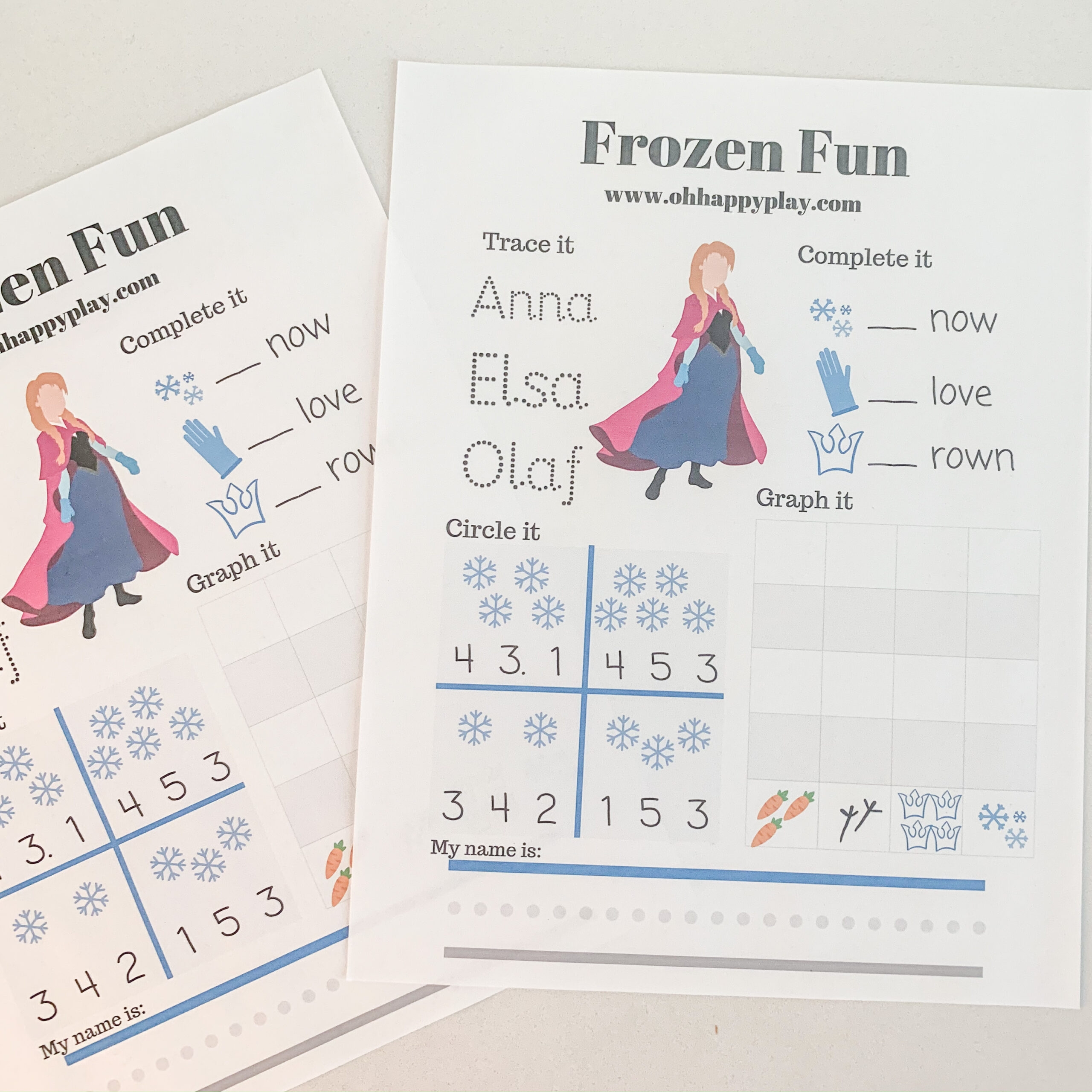 Frozen Printable Worksheet For Little Kids Oh Happy Play
