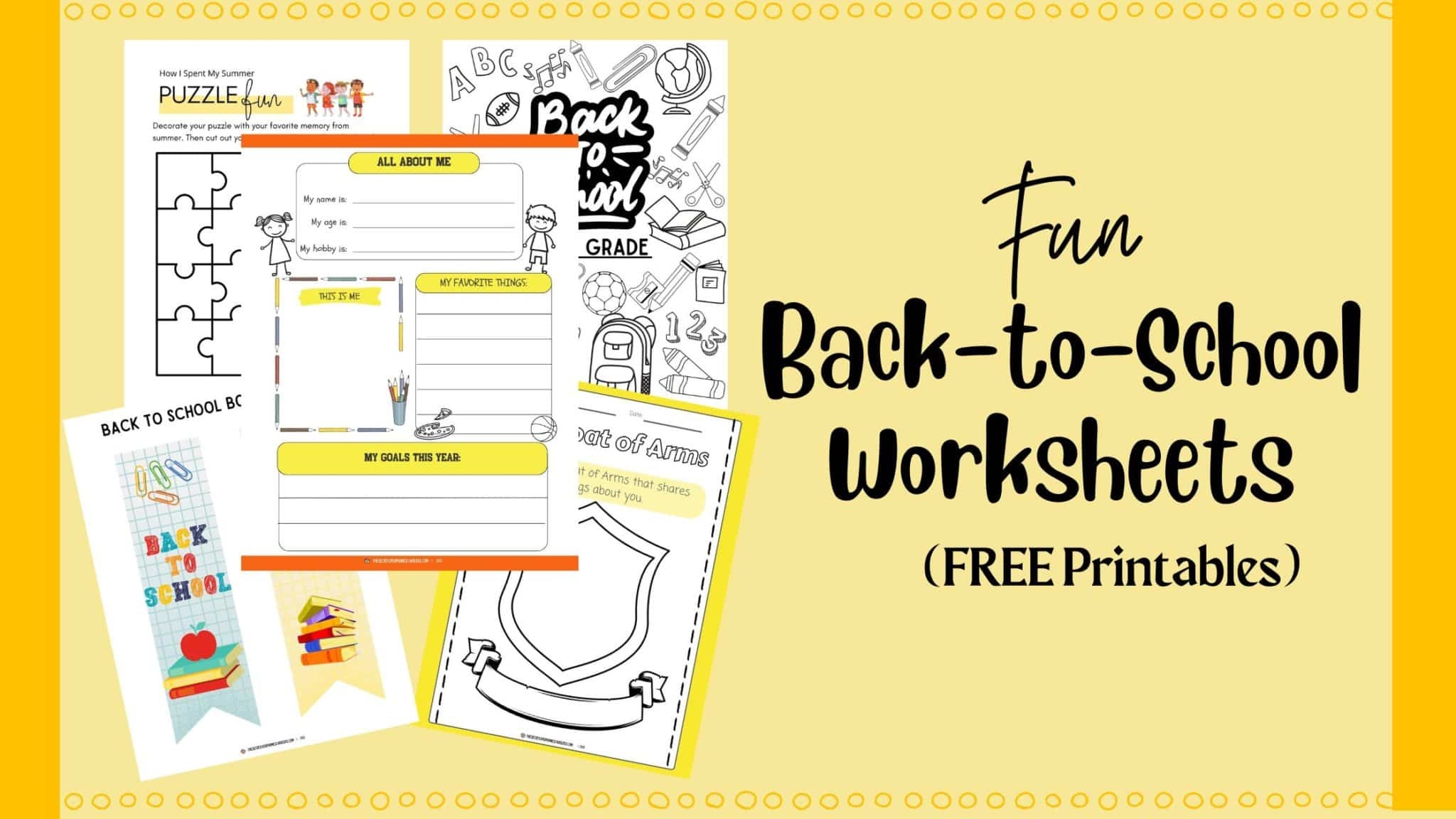 Fun Back to School Worksheets For Kids FREE Printables The Secret Life Of Homeschoolers Fun Back to School Worksheets For Kids FREE Printables The Secret Life Of Homeschoolers
