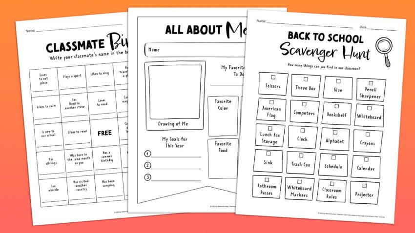 Fun First Day of School Worksheets Free Printables