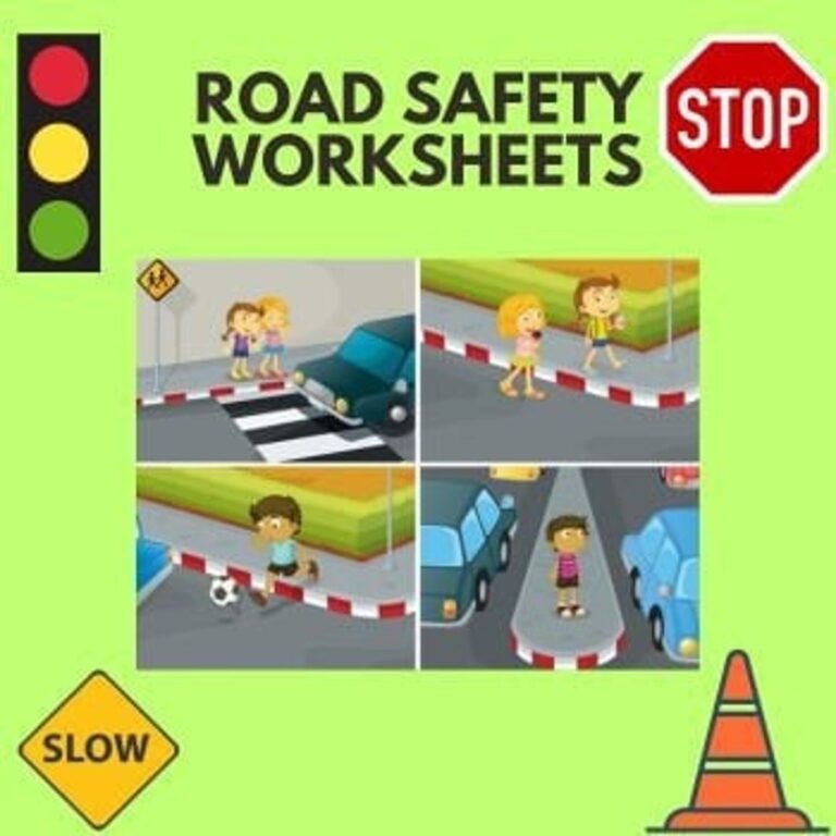 Fun Road Safety Worksheets Learn With Pictures U0026 Signs Kids Education Traffic Rules And Sign Boards Activity Social Skills For Kids Etsy
