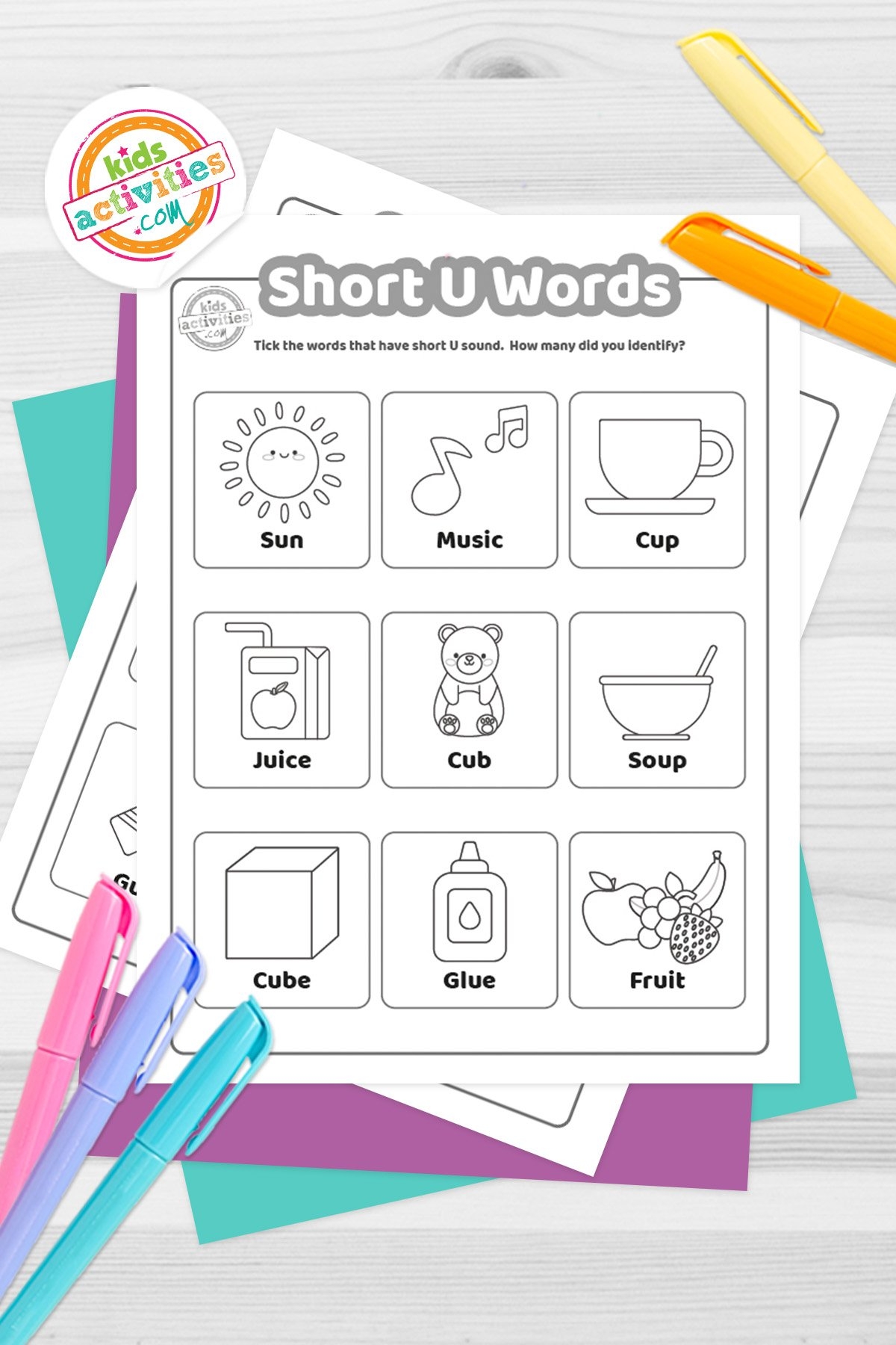 Short Vowel U Sounds Printable Worksheets