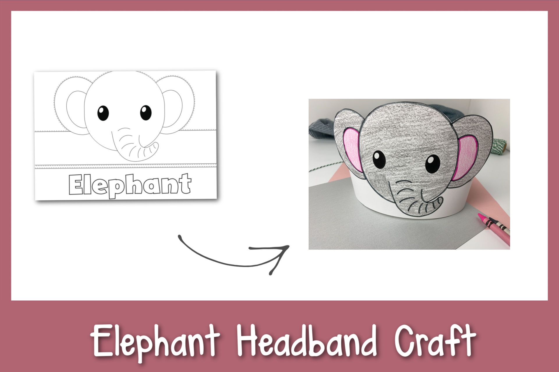 Fun U0026 Easy Elephant Headband Craft Free Template Frosting And Glue Easy Crafts Games Recipes And Fun