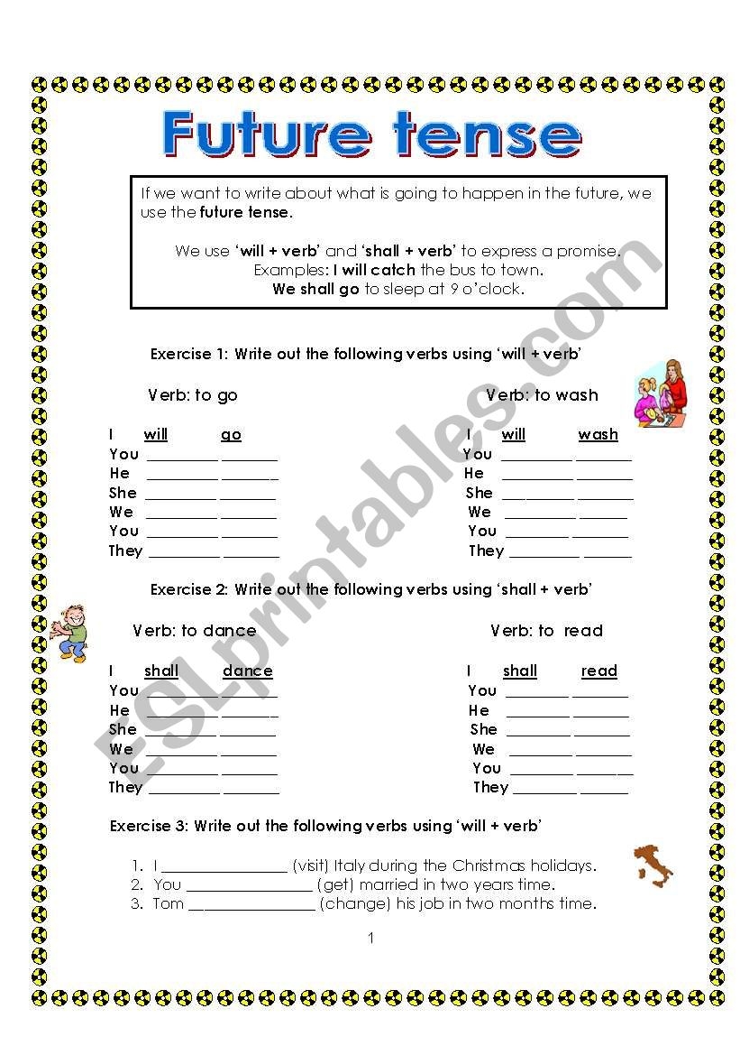Future Tense ESL Worksheet By Maltese Primary Teacher