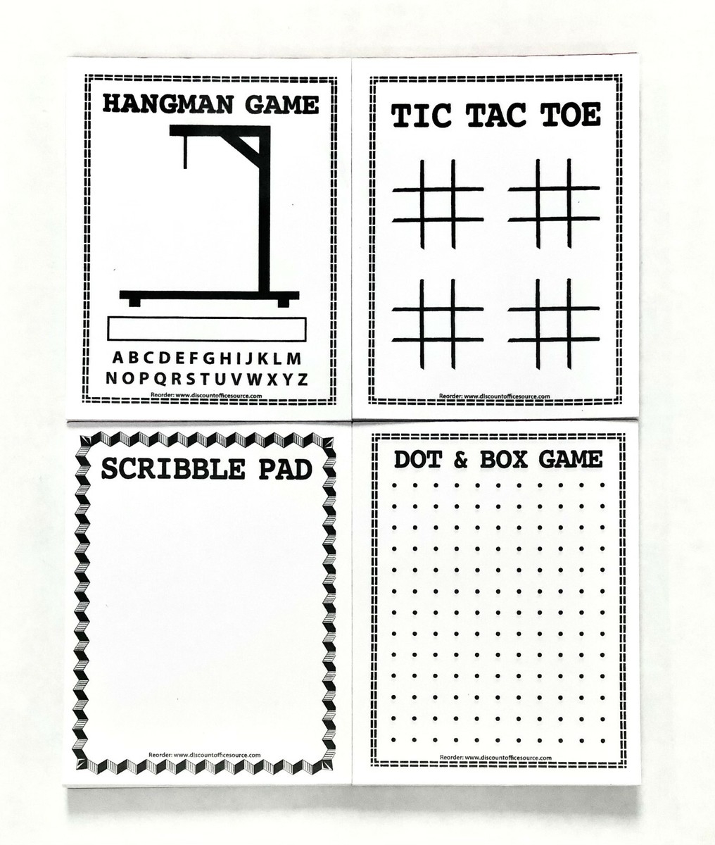 Game Pads Four Fun Games Tic Tac Toe Hangman Dot To Dot Scribble 800 Sheets EBay