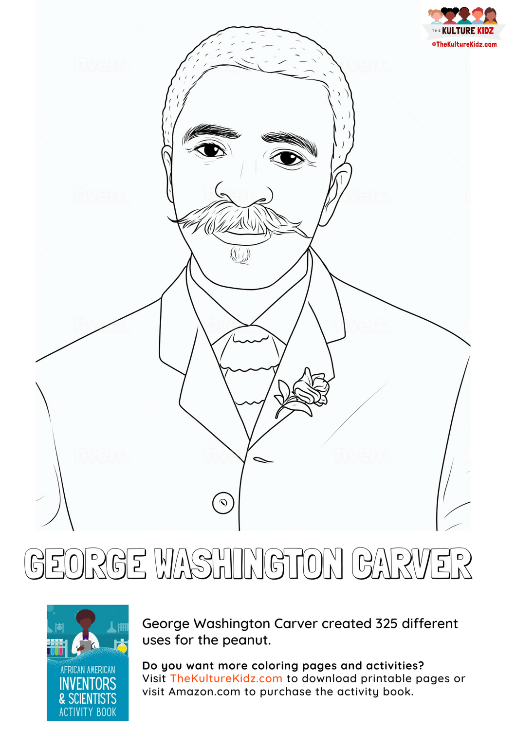 George Washington Carver Coloring Page The Kulture Kidz George Washington Carver Coloring Page The Kulture Kidz