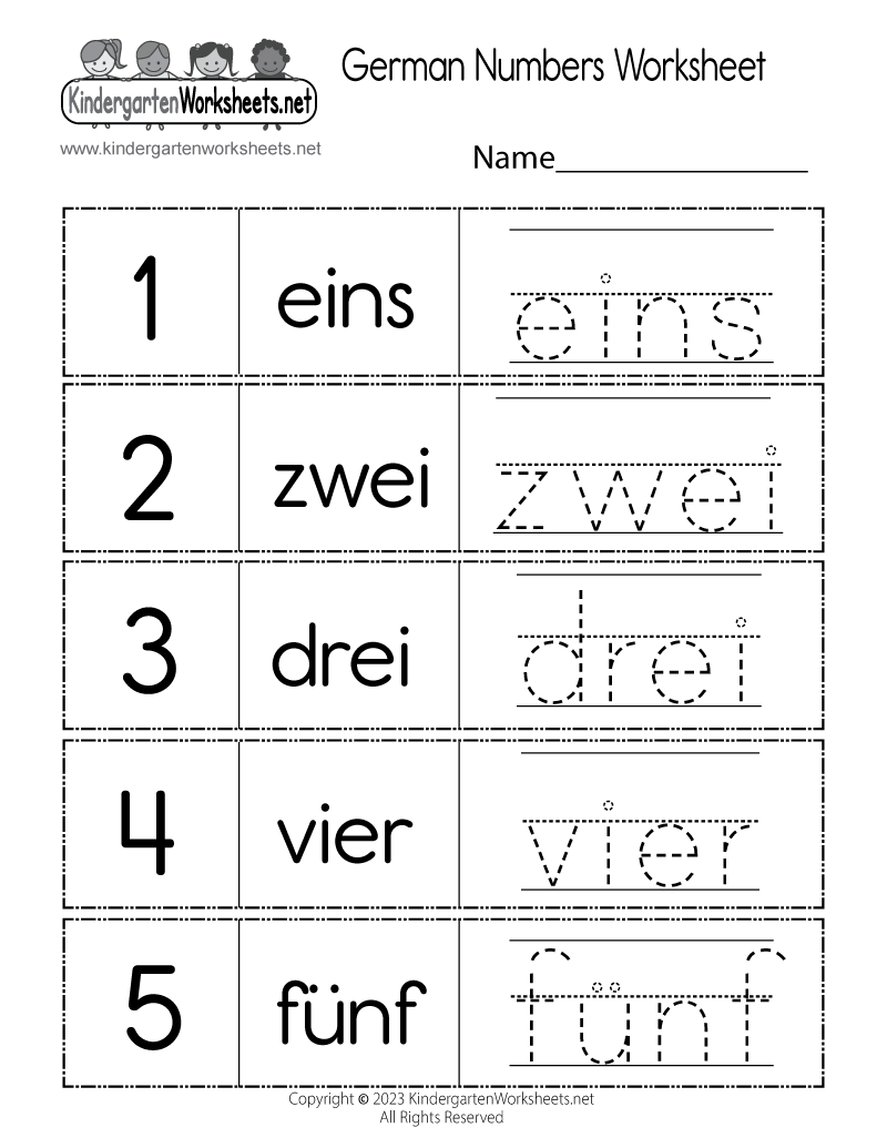 German Numbers Worksheet Free Printable Digital PDF