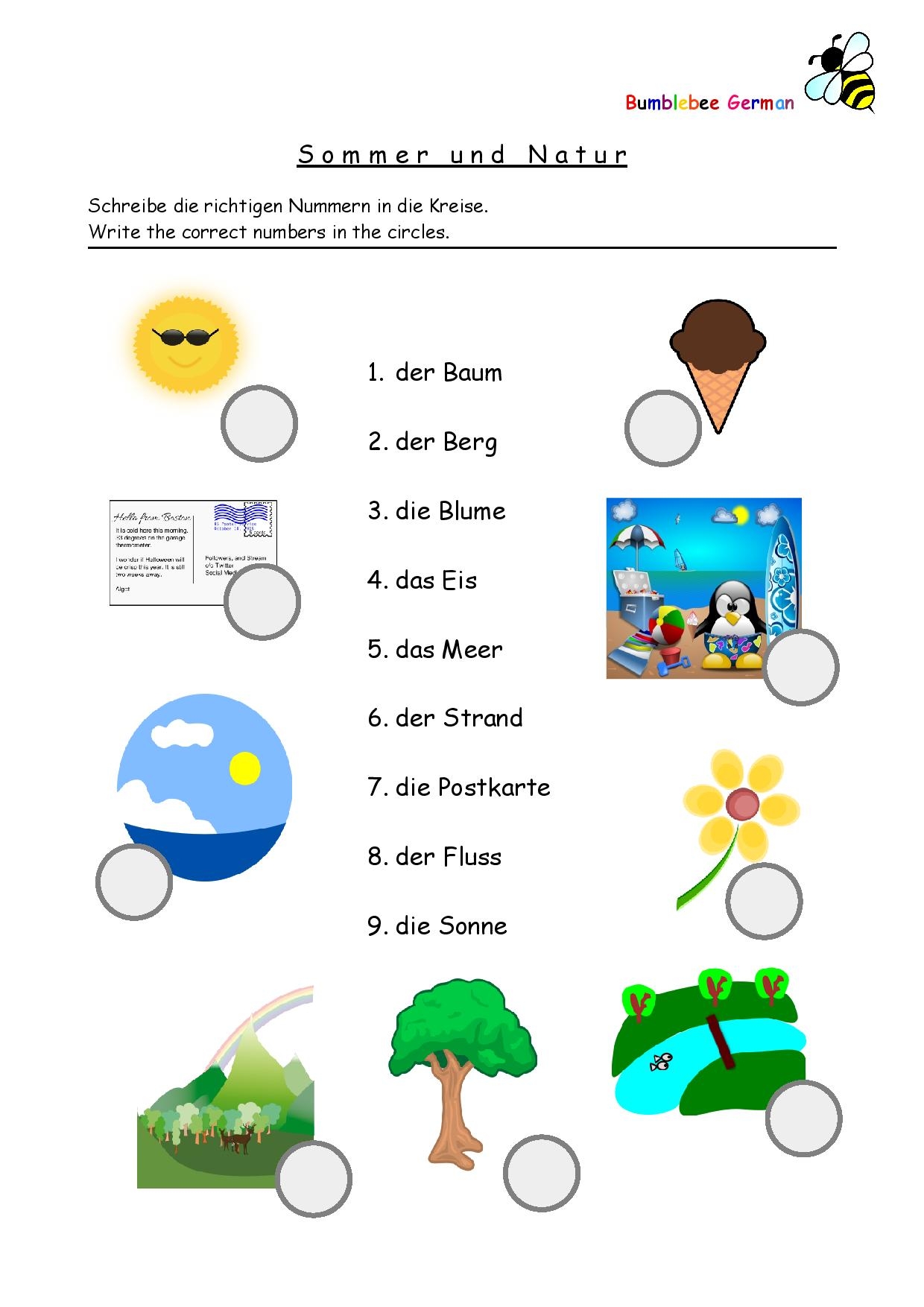 Free Printable German Worksheets For Kids