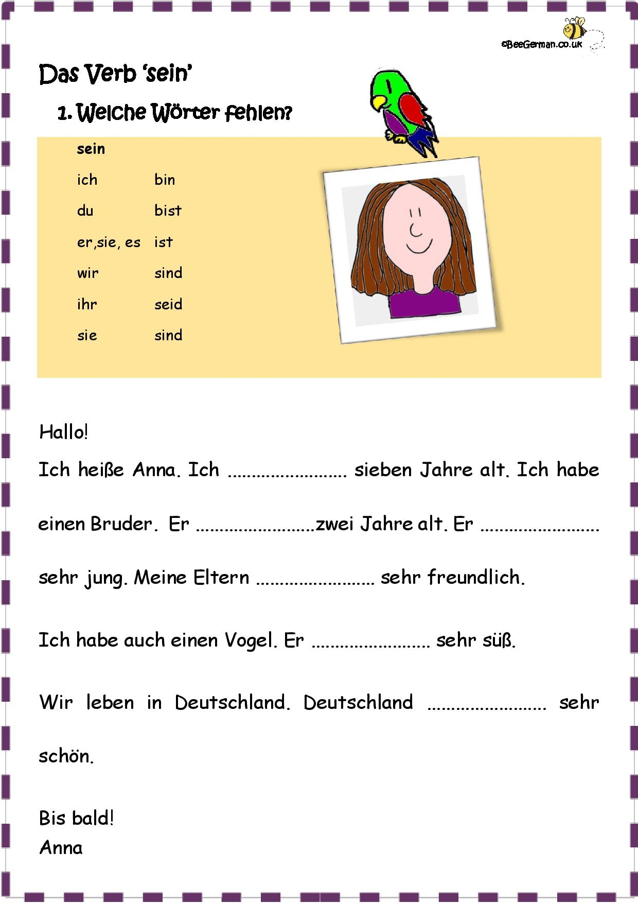 German Worksheets For Kids Printouts BeeGerman Worksheets Library