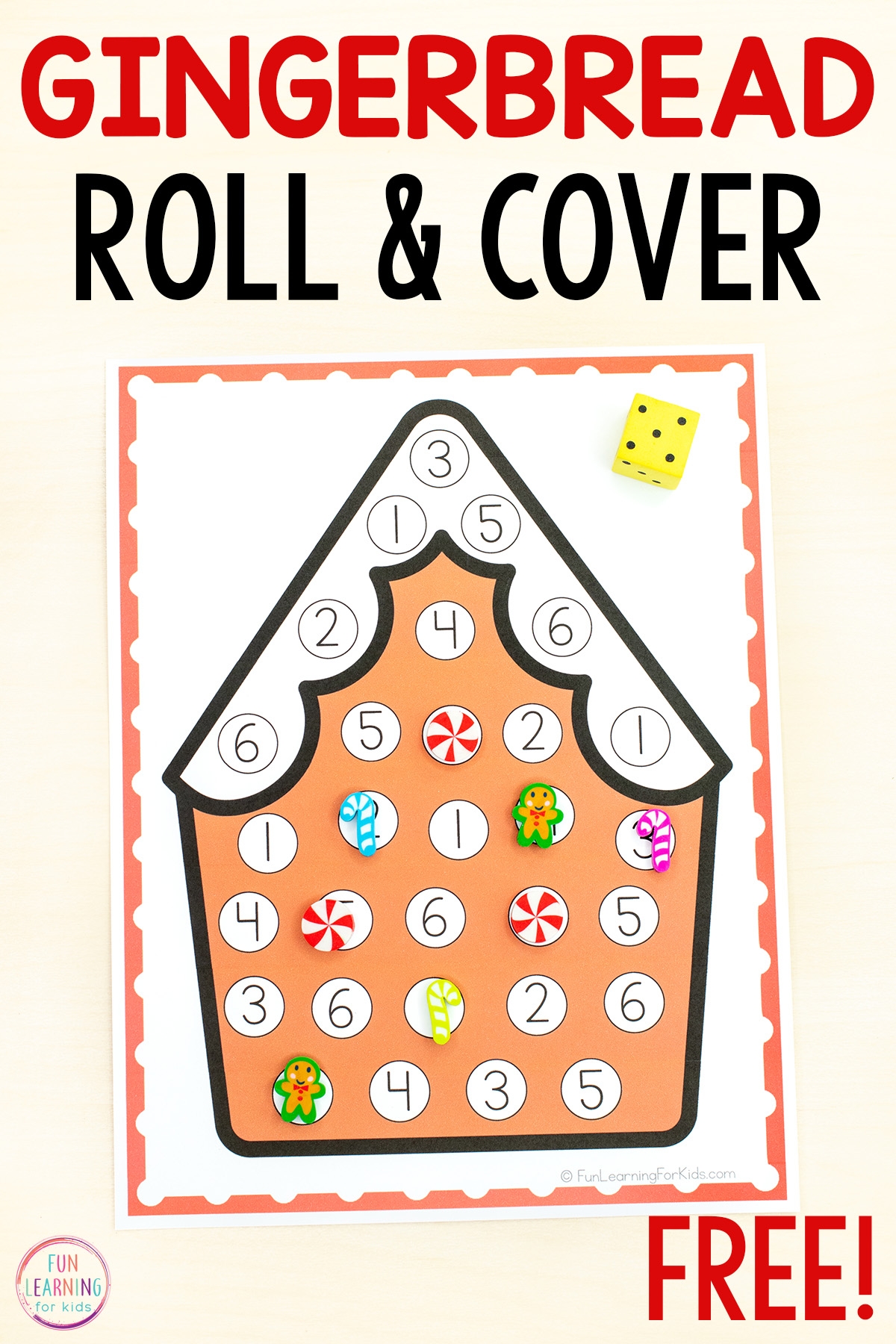 Gingerbread Roll And Cover The Number Mats Free Printable Gingerbread Roll And Cover The Number Mats Free Printable