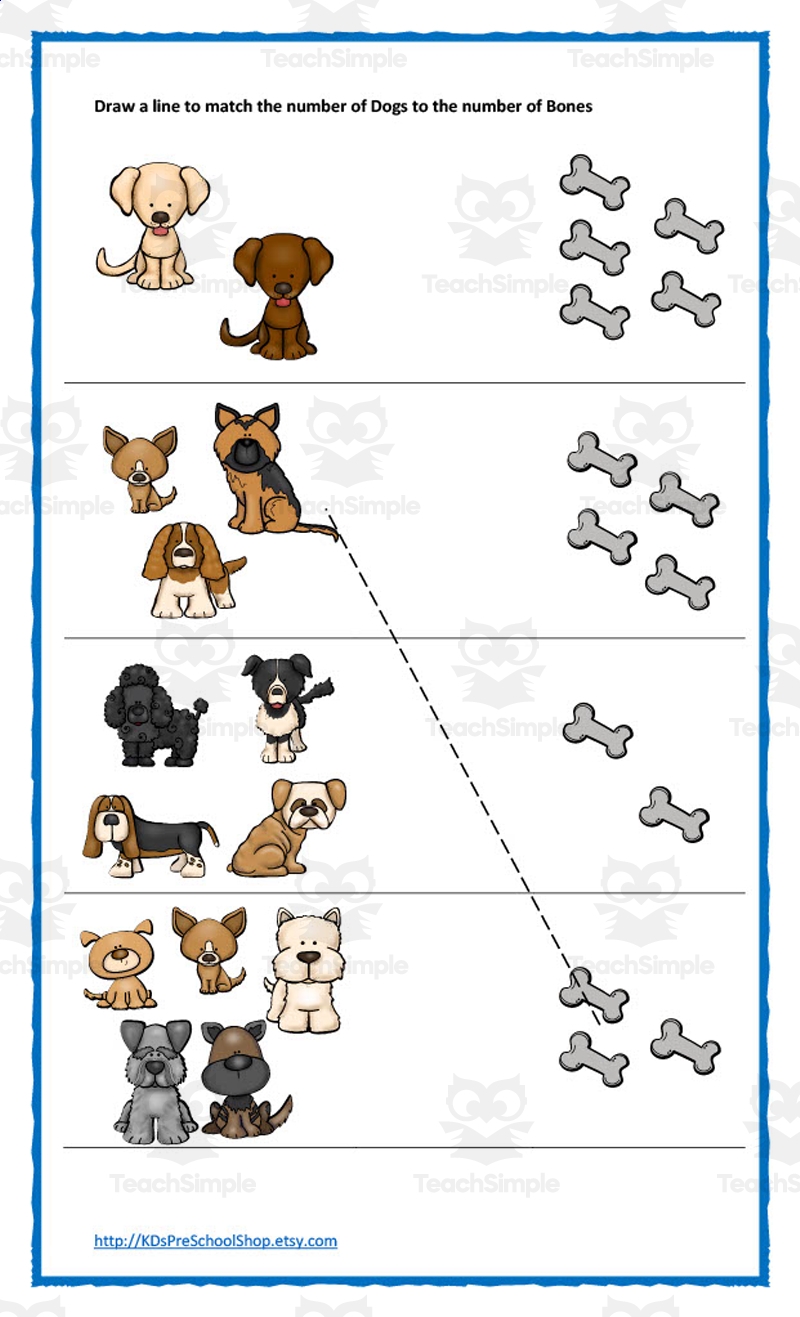 Give A Dog A Bone Animal Math Worksheets