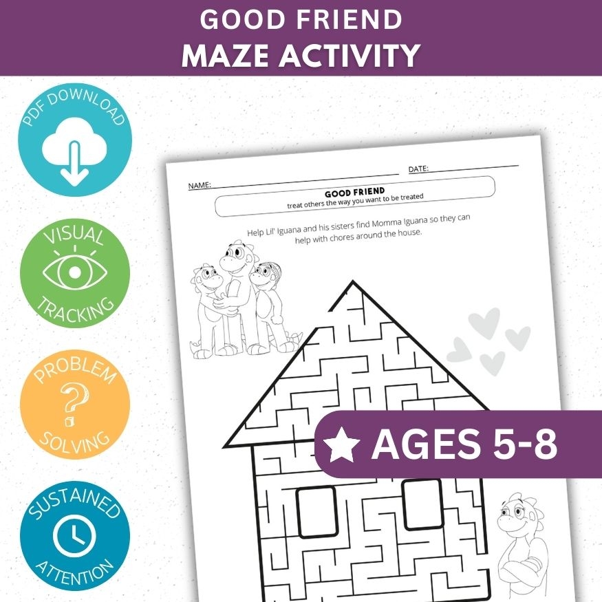 Good Friend Activity Maze Lil Iguana Good Friend Activity Maze Lil Iguana