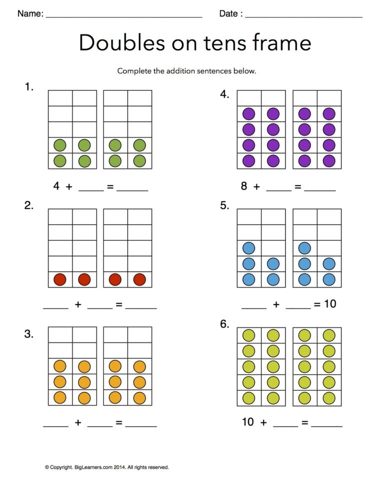 Grade 1 Free Common Core Math Worksheets Biglearners
