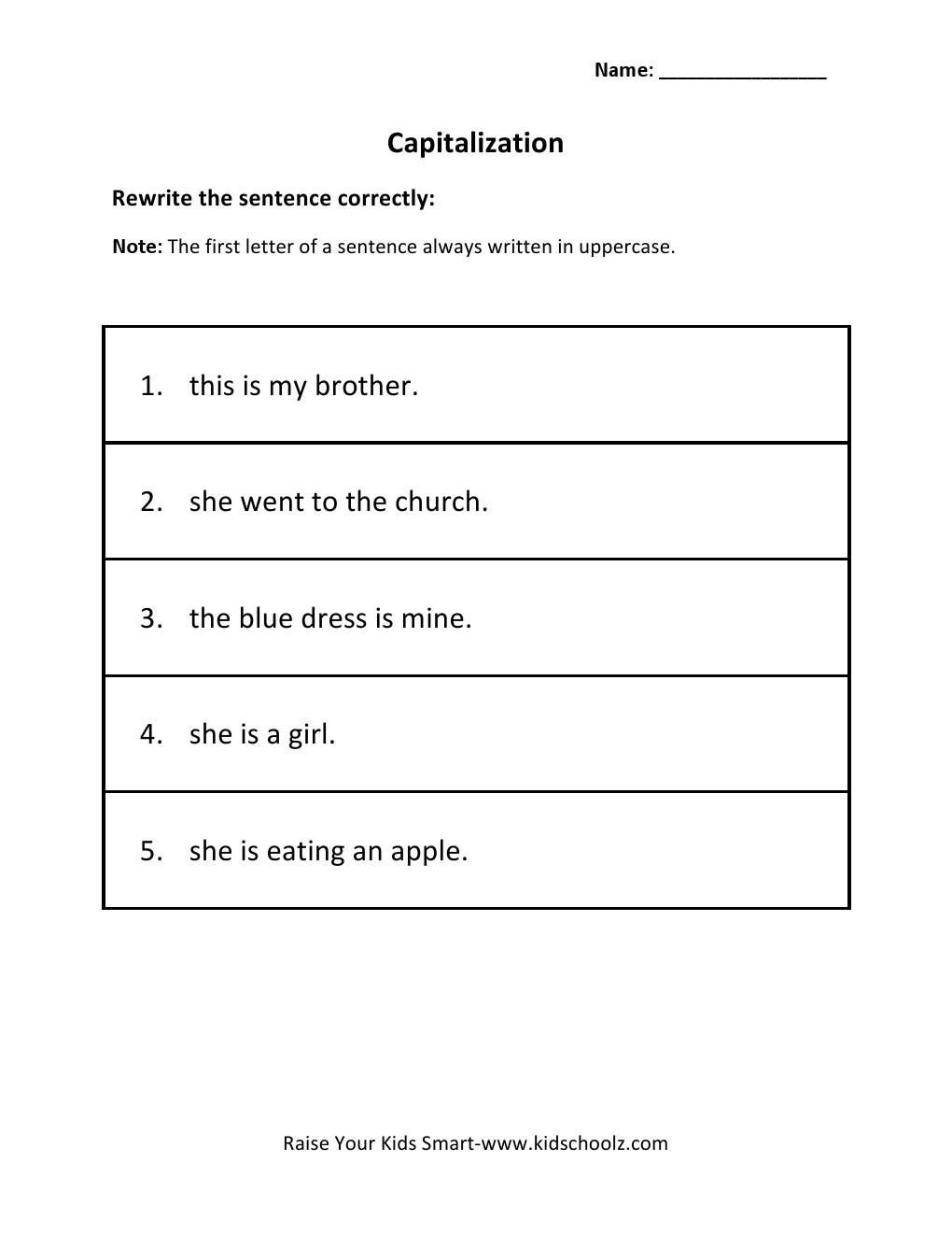 Grade 2 Capitalization Worksheet 2 Kidschoolz Worksheets Library Grade 2 Capitalization Worksheet 2 Kidschoolz Worksheets Library