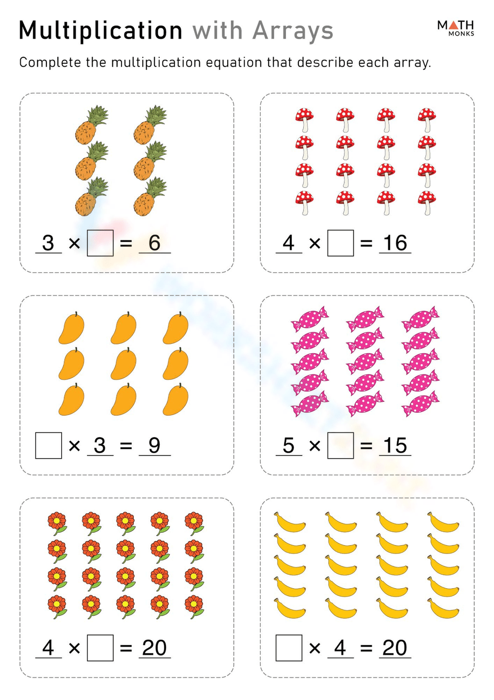 Grade 3 Multiplication With Arrays Worksheets Printable Grade 3 Multiplication With Arrays Worksheets Printable