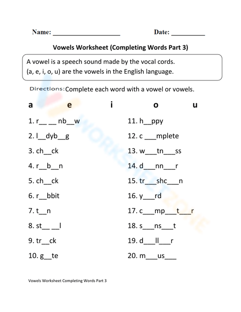 Phonogram Worksheets Grade 3 Free