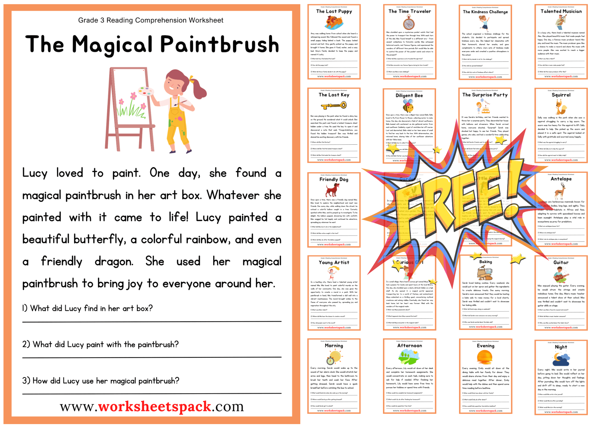 Free Printable 3rd Grade Reading Worksheets