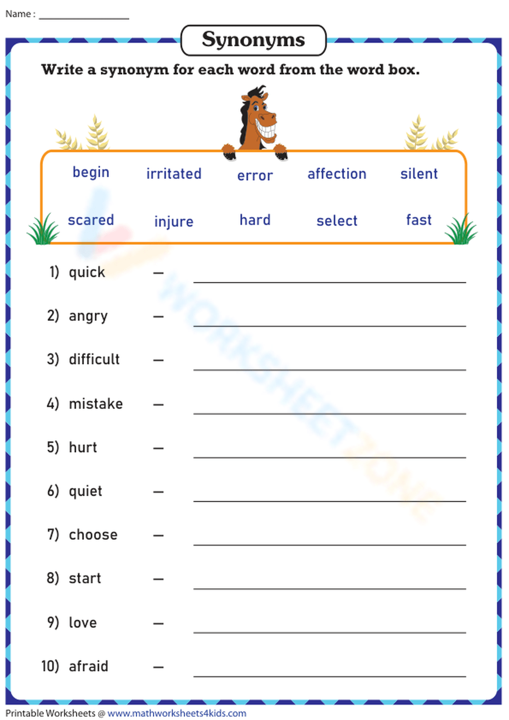 Grade 3 Synonyms And Antonyms Worksheets Printable