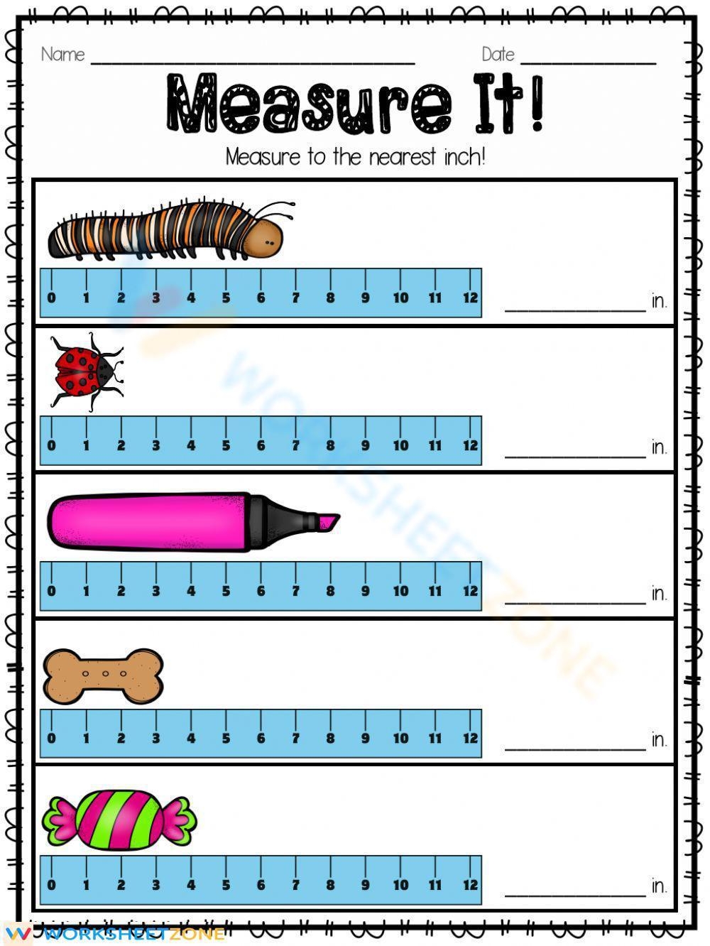 Grade 4 Easter Measurement Worksheets Printable