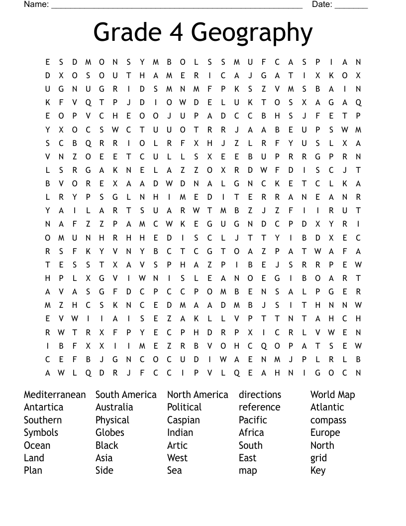 Printable Geography Worksheets 4th Grade Printable Geography Worksheets 4th Grade