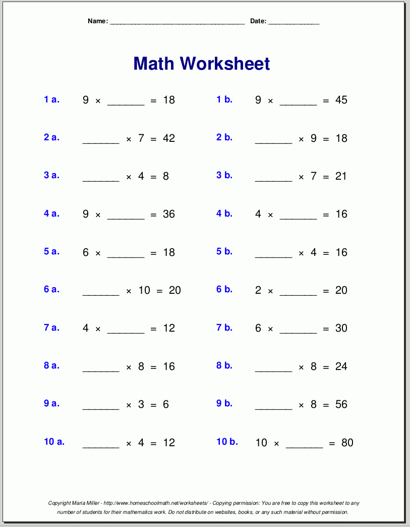 Free 4th Grade Worksheets Printable