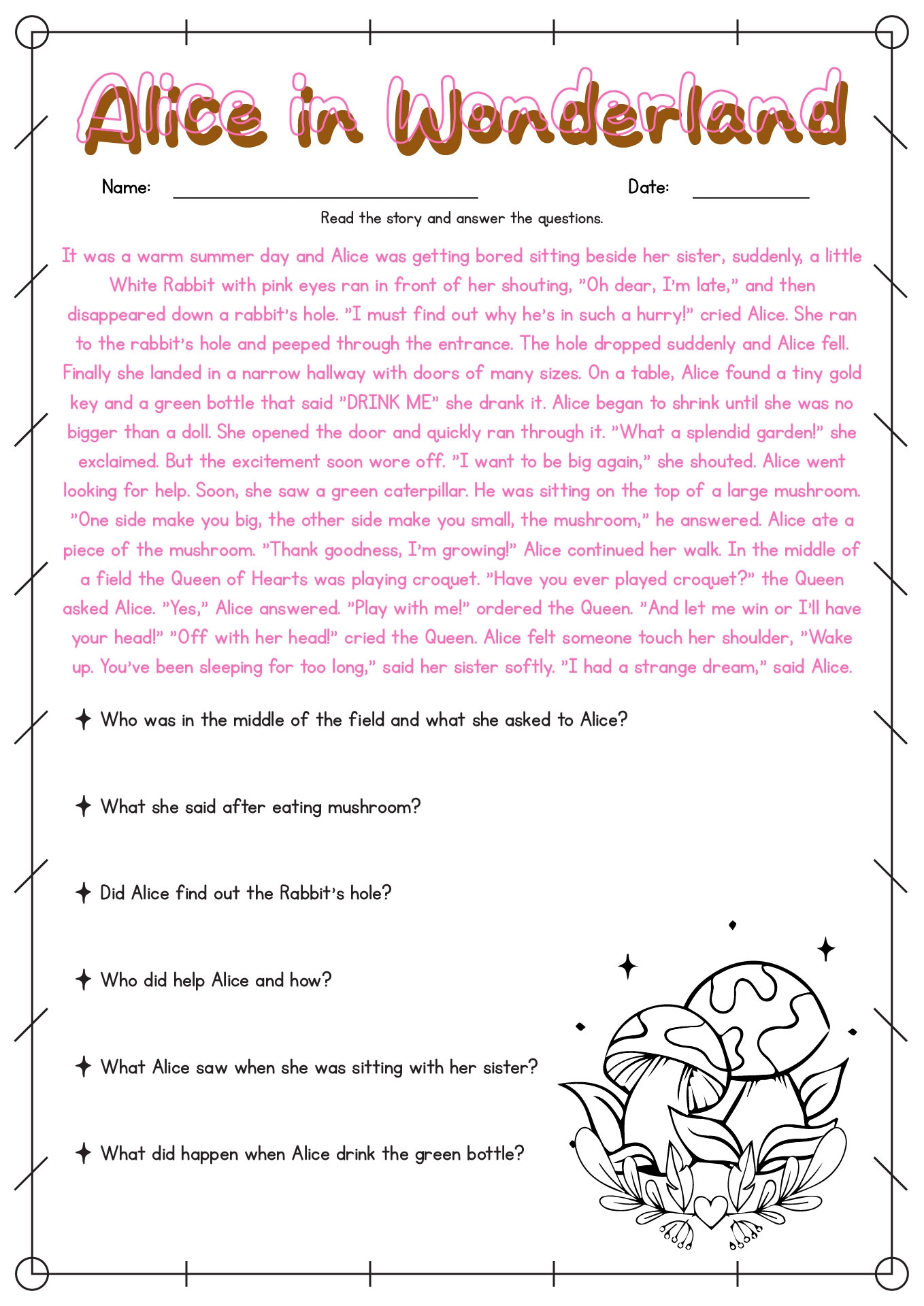Grade 4 Reading Comprehension Free English Worksheets Worksheets Library