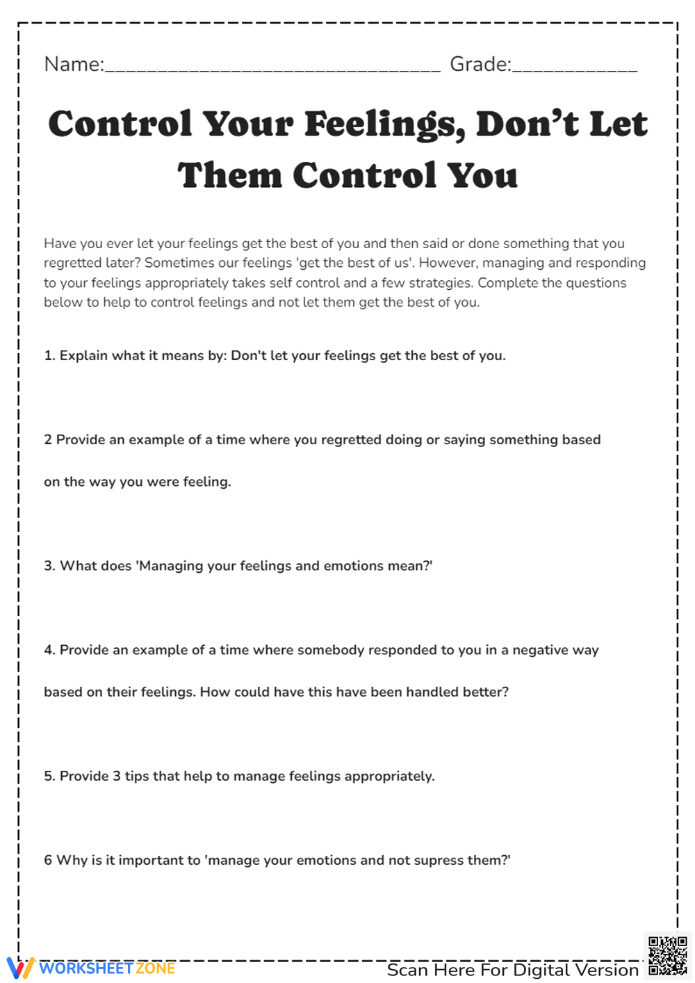 Grade 4 Self Control Worksheets 2025 Grade 4 Self Control Worksheets 2025