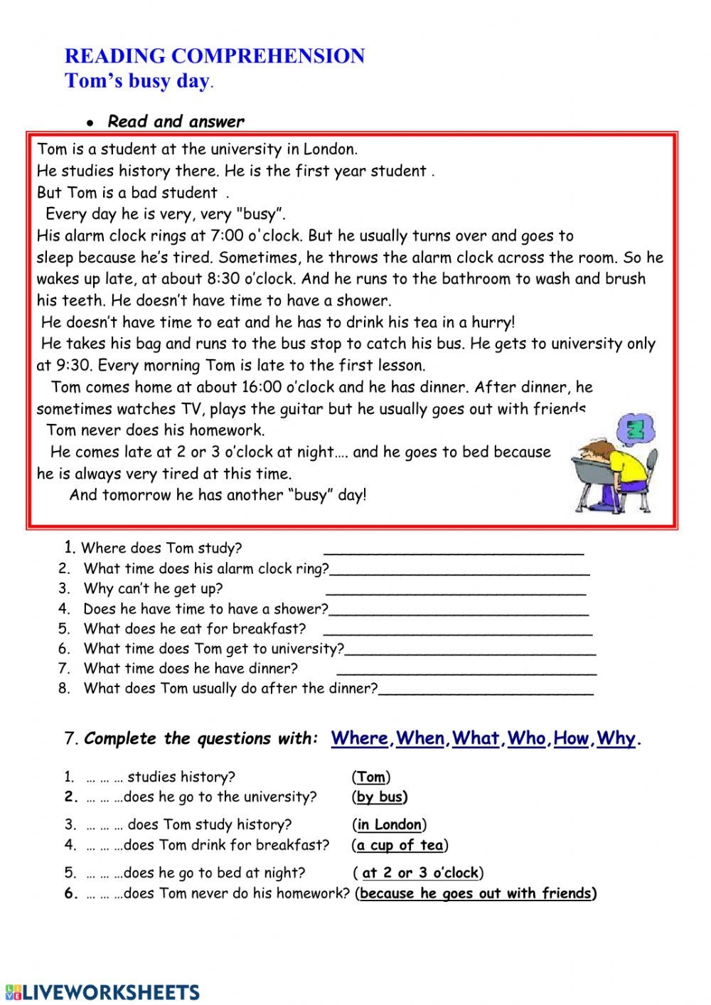 Grade 5 Reading Comprehension Worksheet Enhancing Literacy Skills