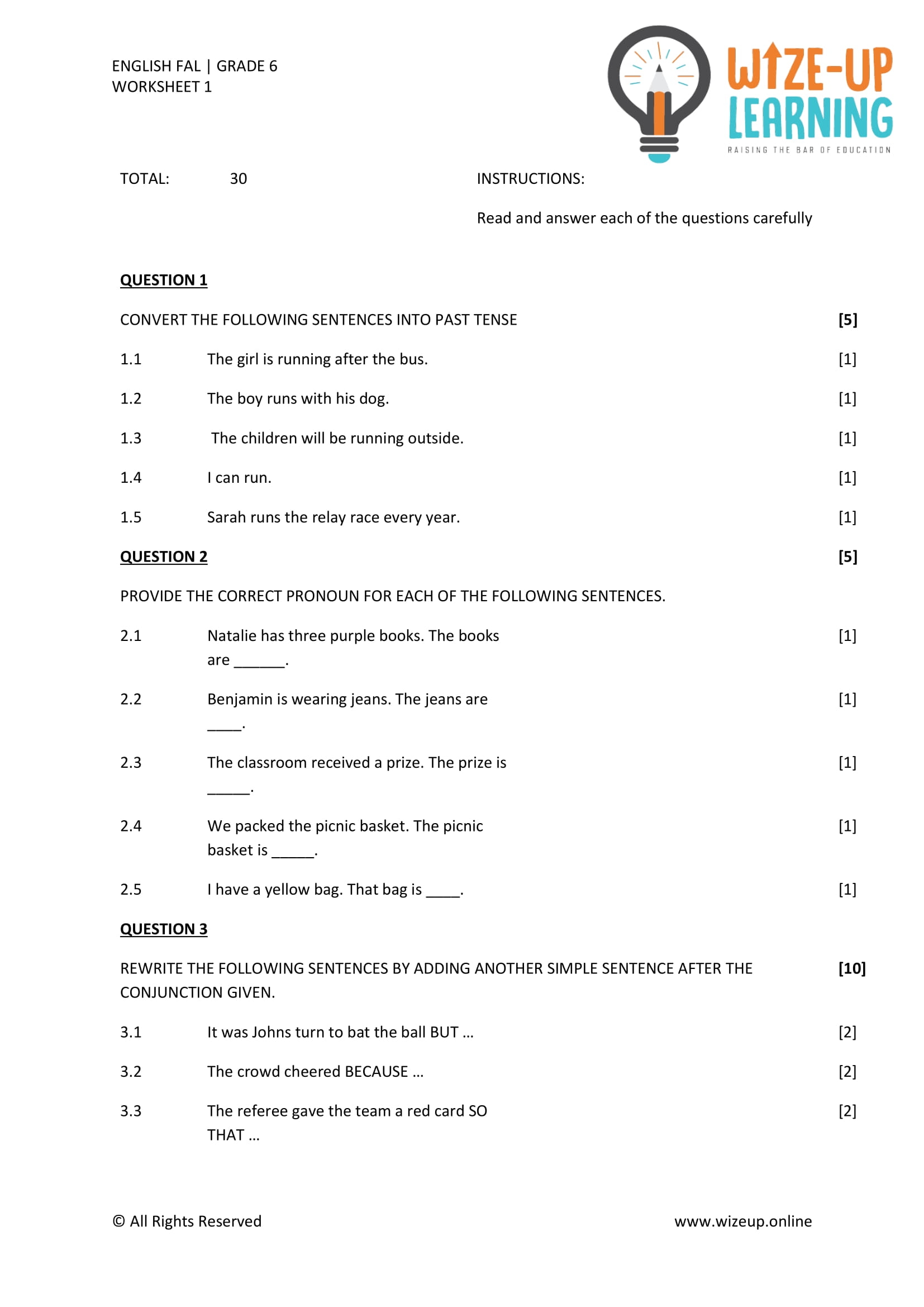 Grade 6 English FAL Term 3 Language Worksheet 2 Teacha Worksheets Library Grade 6 English FAL Term 3 Language Worksheet 2 Teacha Worksheets Library