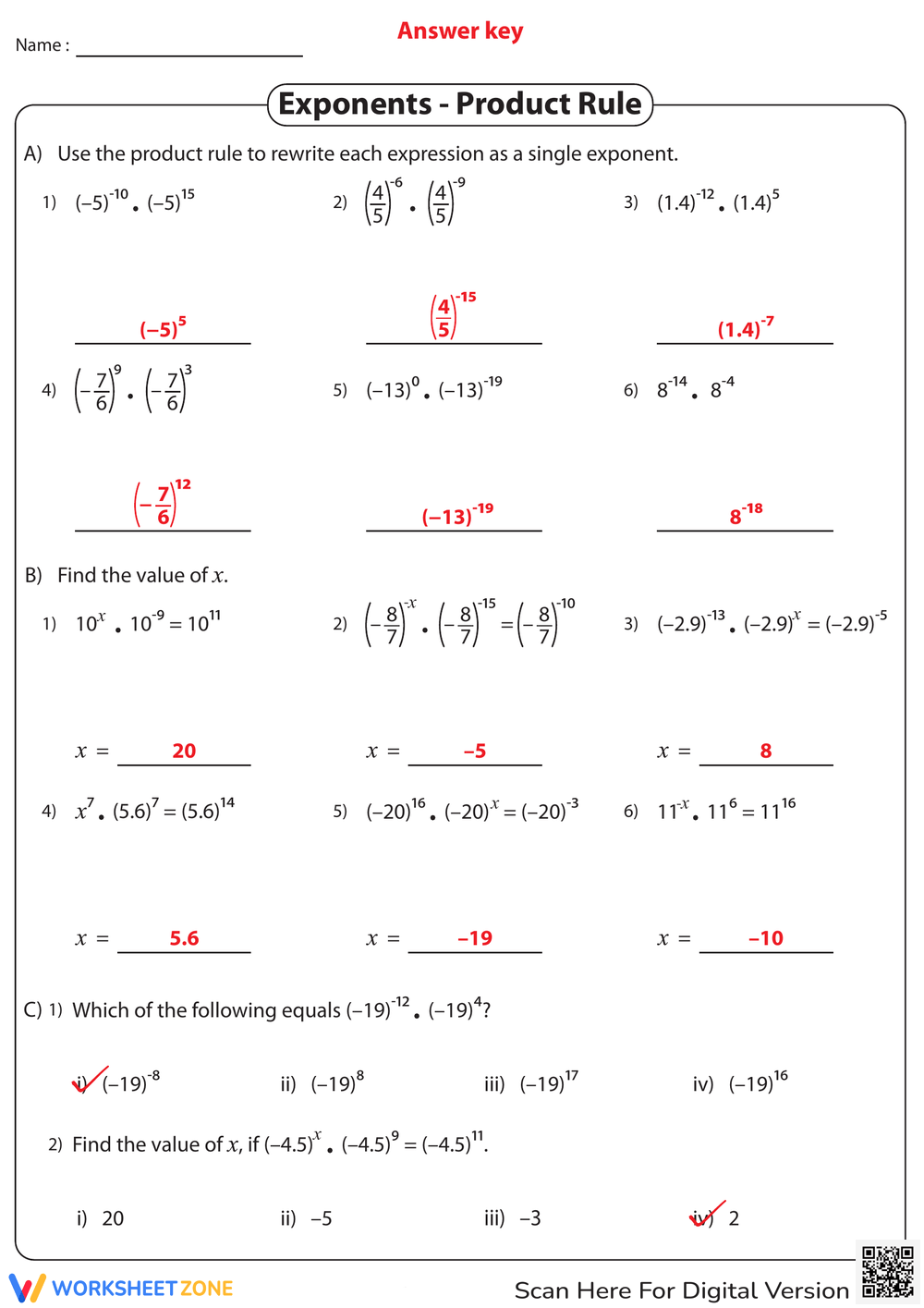 Grade 8 Exponents Worksheets Grade 8 Exponents Worksheets