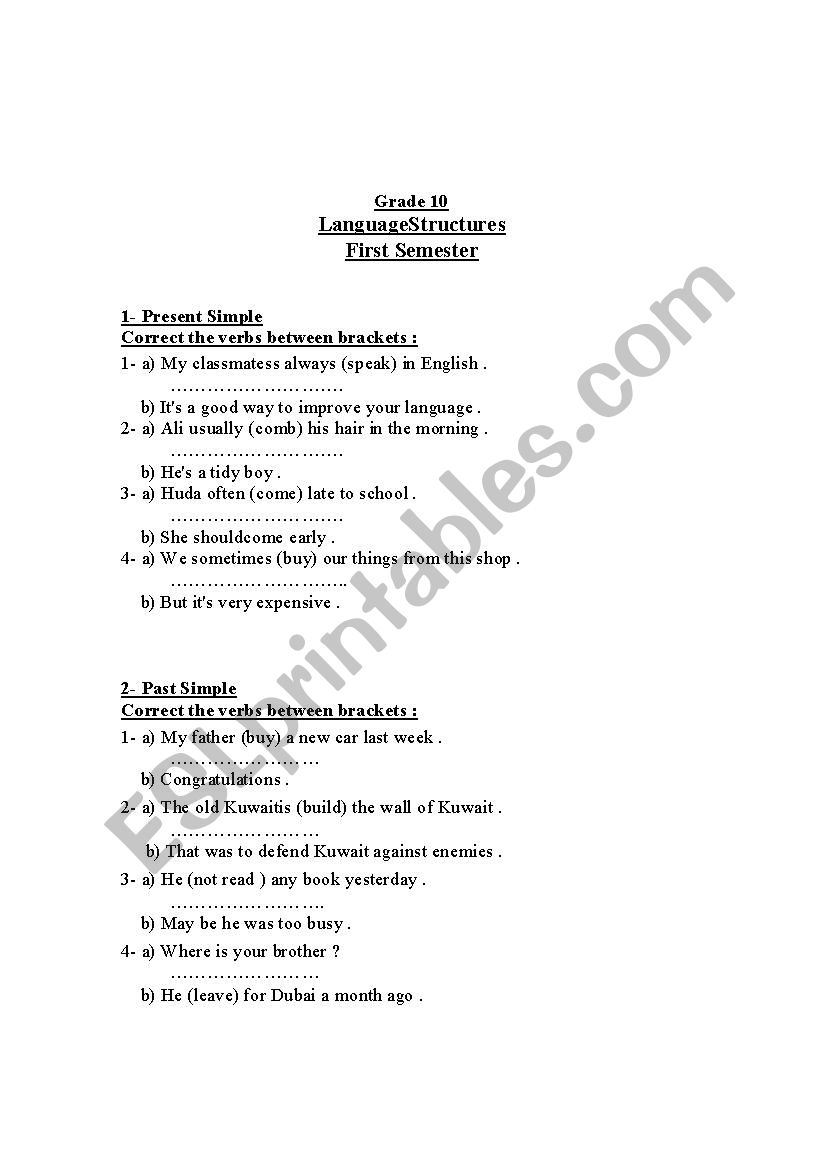 Grammar For Grade 10 ESL Worksheet By Lubnaeid Worksheets Library Grammar For Grade 10 ESL Worksheet By Lubnaeid Worksheets Library