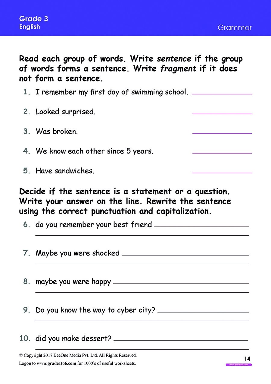 Grammar Worksheets Free For Grade 3 CBSE ICSE Grammar Worksheets Free For Grade 3 CBSE ICSE