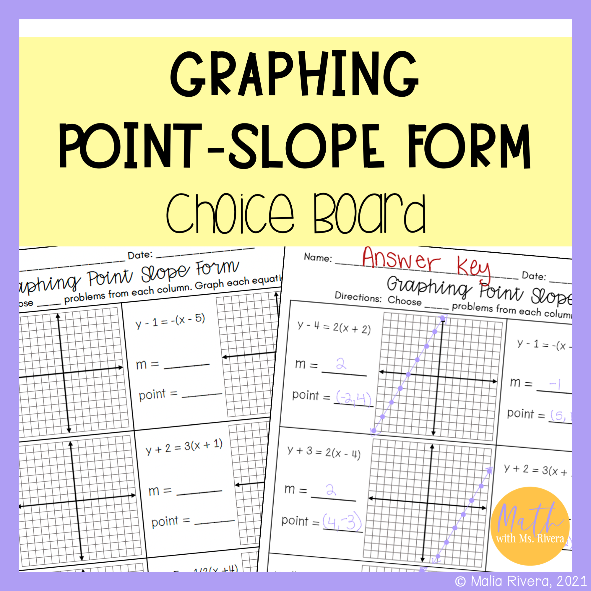 Free Printable Point Slope Worksheets