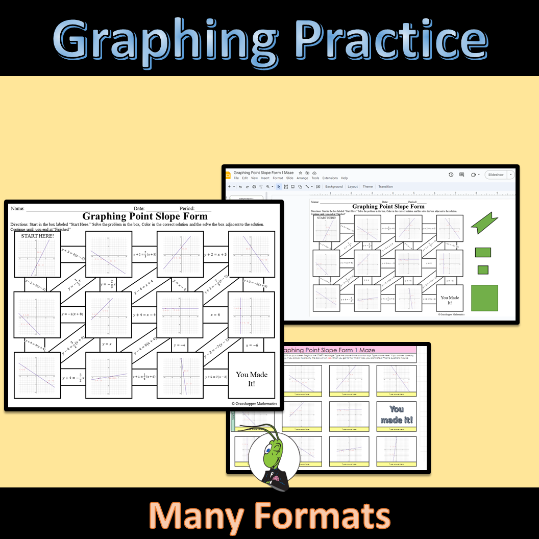 Graphing Point Slope Form Maze Activity Digital And Printable Made By Teachers
