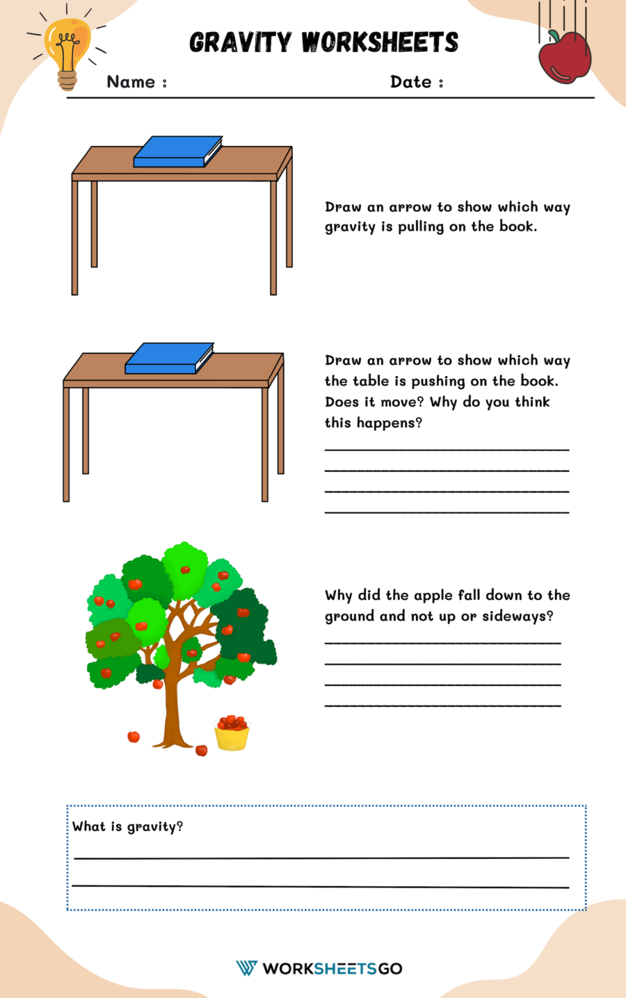 Gravity Worksheets WorksheetsGO Gravity Worksheets WorksheetsGO