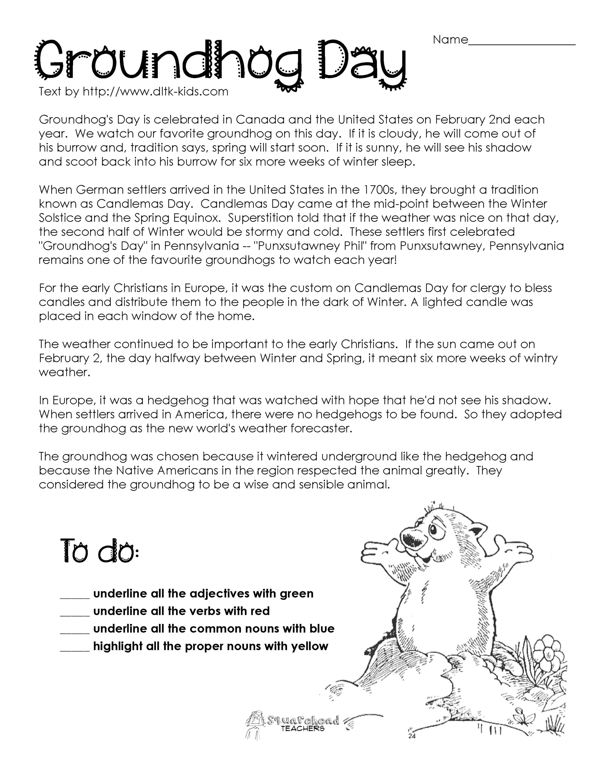 Free Kindergarten Groundhog Day Worksheets Free Kindergarten Groundhog Day Worksheets