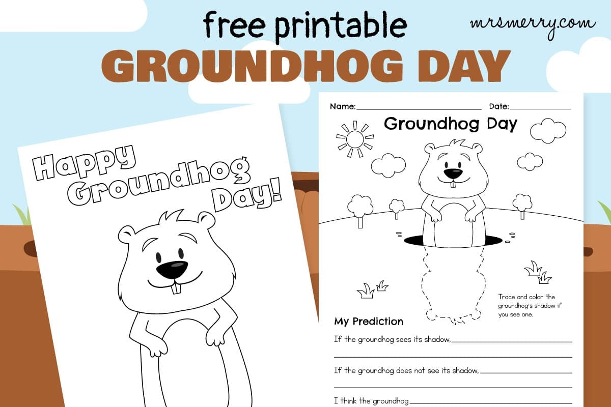 Groundhog Day Free Printable amp Coloring Page Mrs Merry Worksheets Library