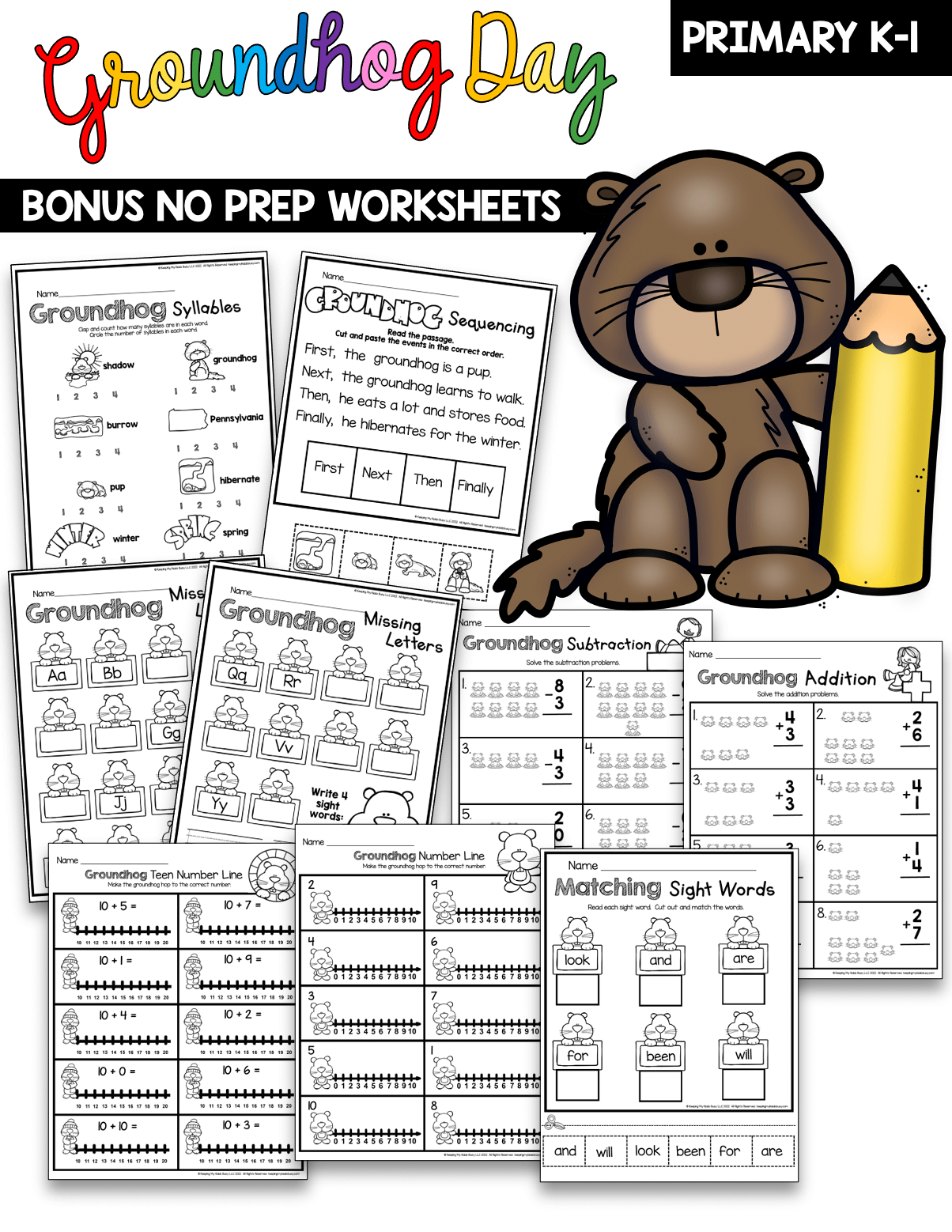 Groundhog Day In Kindergarten And First Grade FREEBIE Keeping My Kiddo Busy
