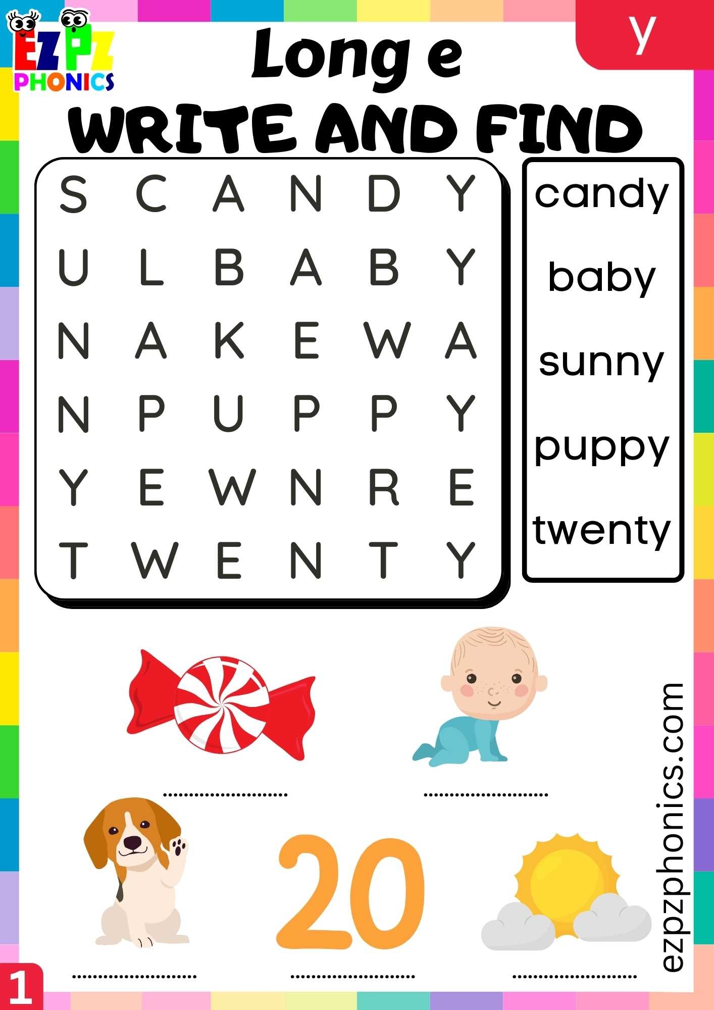 Free Kindergarten E Scramble Worksheets