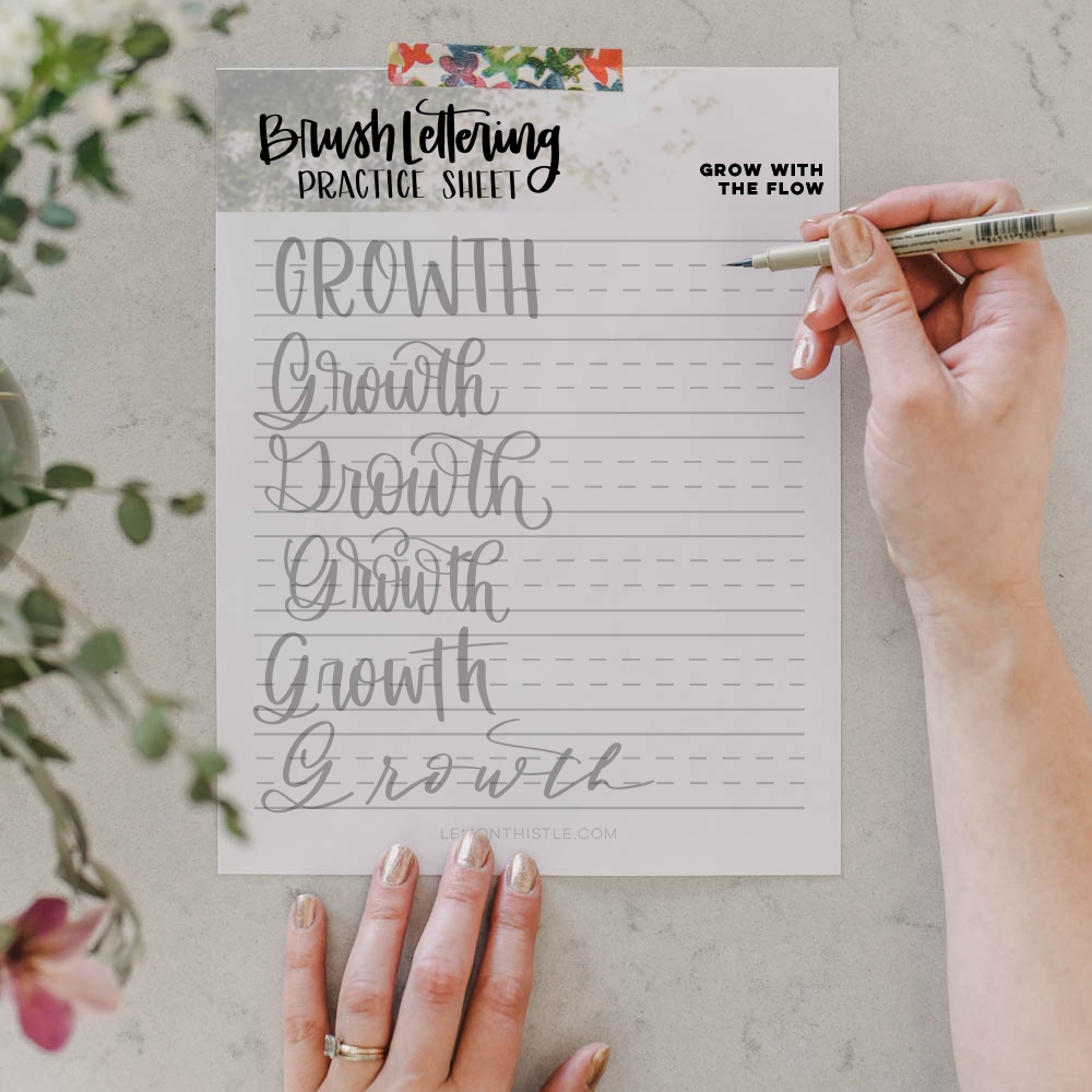 Free Hand Lettering Worksheets Printable