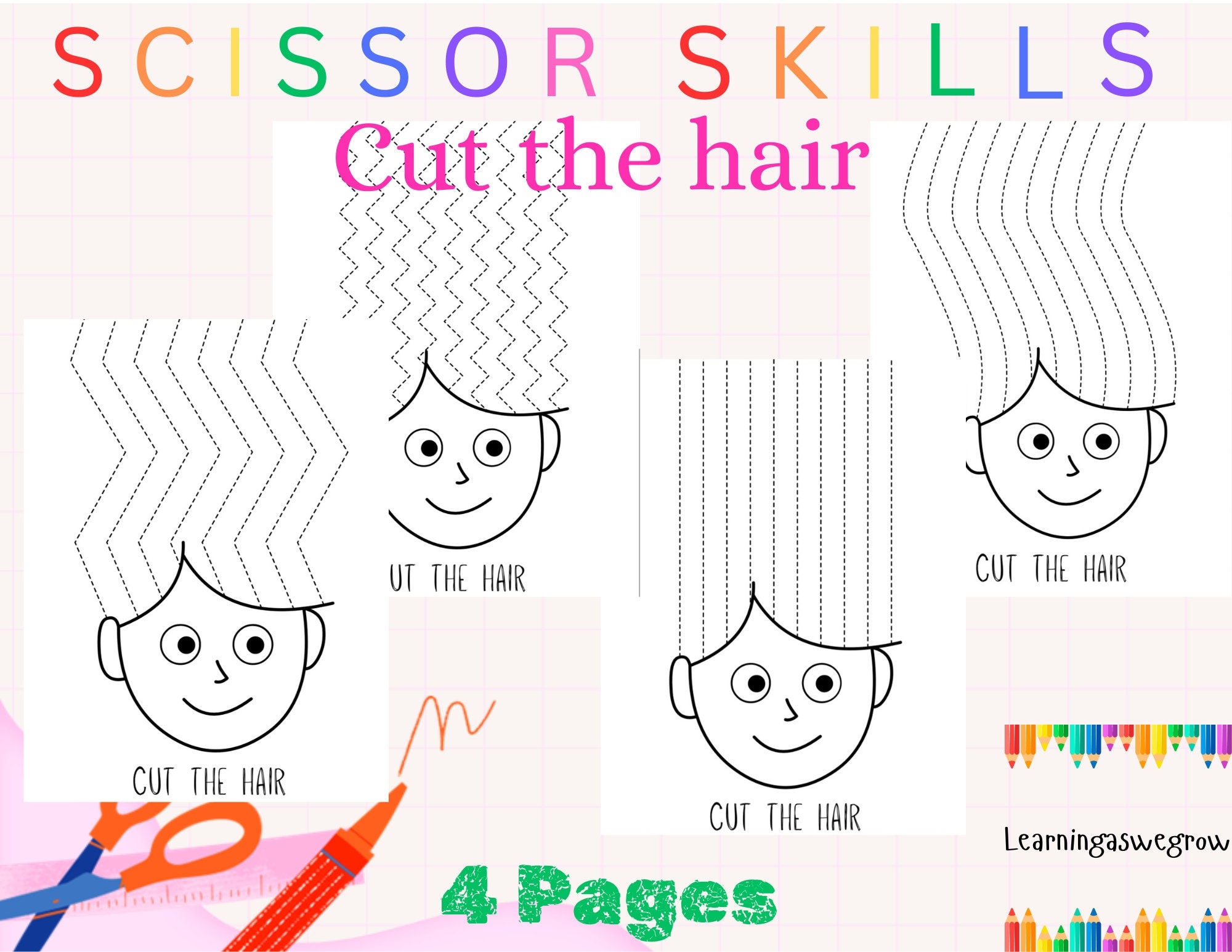 Hair Cutting Activity Scissor Skills Cutting Practice Cutting Worksheets Preschool Homeschool Activity Digital Download Etsy Hair Cutting Activity Scissor Skills Cutting Practice Cutting Worksheets Preschool Homeschool Activity Digital Download Etsy