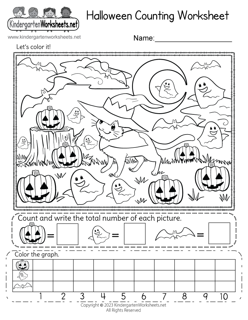 Halloween Counting Worksheet Free Printable Digital PDF