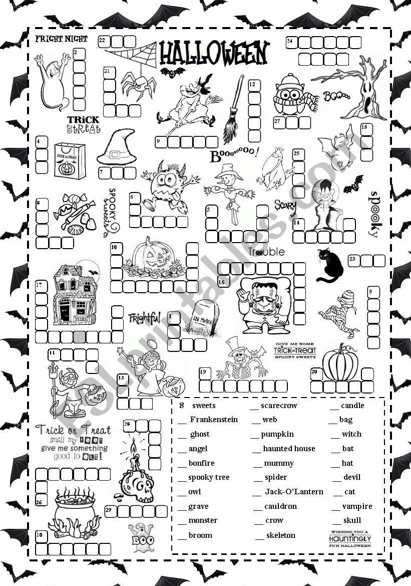 Halloween ESL Worksheet By Silvanija Worksheets Library