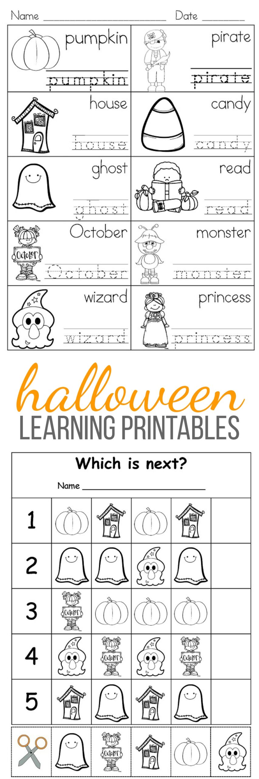 Halloween Printable Activity Preschoolers