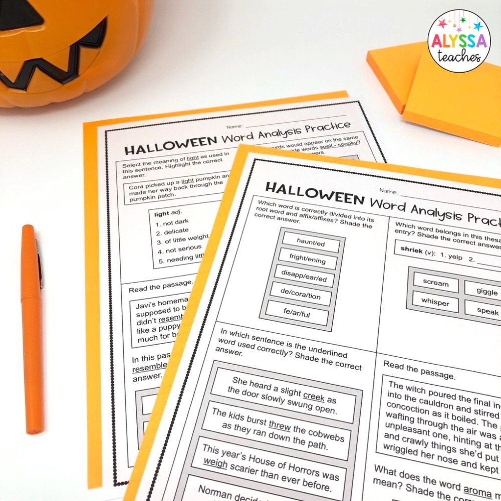 Halloween Reading Activities For 4th Grade Alyssa Teaches Halloween Reading Activities For 4th Grade Alyssa Teaches